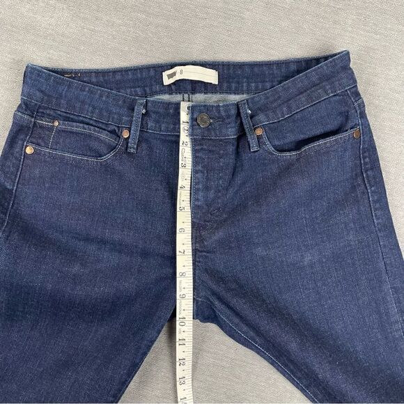 Levis Dark Denim Jeans Slightly Tapered Ankle EUC Women’s Size 8 - Picture 5 of 11